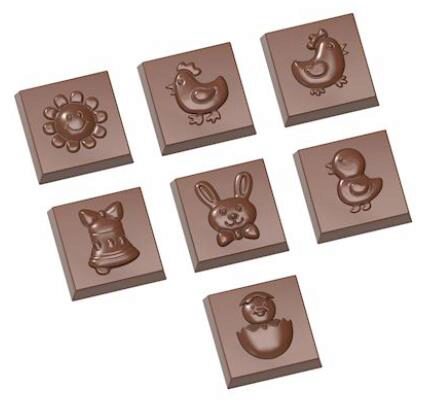 [70409399] EASTER CARAQUE CHOCOLATE MOLD 7 FIG. CW1641 3X7 -- 9GR