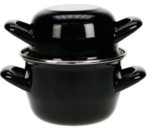 [57658356] CASSEROLE MOULES NOIRE 12CM 0.9L 0.5KG A/C BOMBE