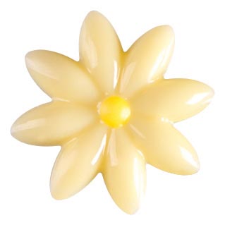 [08056532] 050264 PCB DAISIES CB YELLOW HEART Ø 2.5 CM 117PCS ***S/CD***