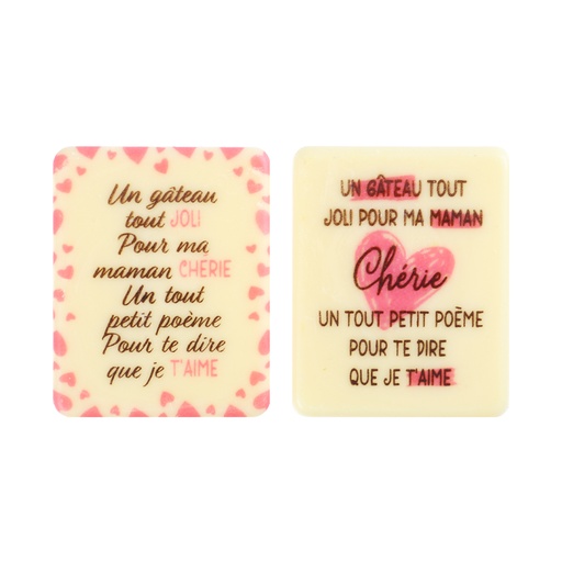 [08054751] 2010158 PLAQUETTE UN GÂTEAU TOUT JOLI POUR MA MAMAN 5X4CM 75PCS
