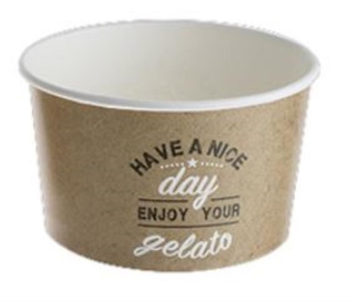 [53533065] KRAFT CARDBOARD ICE CREAM TUB 350CC 55PCS