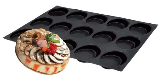[51661073] FP-03413 FLEXIPAN® ORIGINE MINI QUICHES 30X20CM 15EMP 29,2X18,8CM Ø4,2CM H1CM