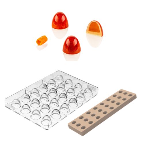 [51661548] SILIKOMART PRALINEVORM TRITAN CH030 KIT DOME 01 Ø2,6CM H2,3CM + ICH030 SILICONENMAL