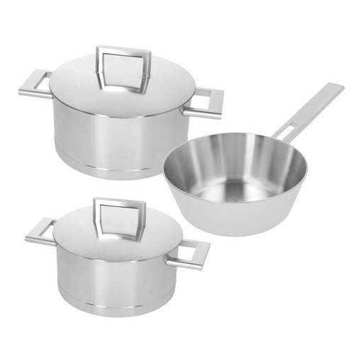[60251903] DEMEYERE JOHN PAWSON 7 SET 3P - MARMITE 18CM+20CM+ SAUTEUSE CONIQUE 20CM - SET72903
