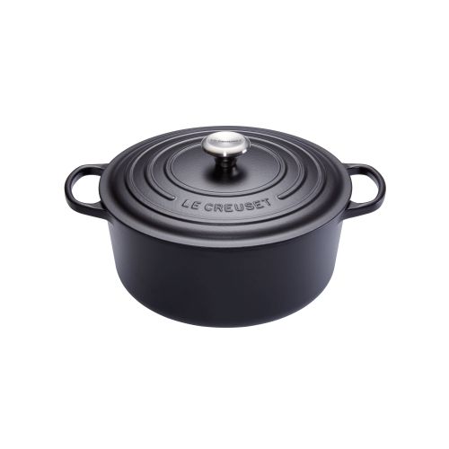 [54910406] LE CREUSET RONDE SUDDERPOT 26CM ZWART 5.3L 6P HANDTEKENING