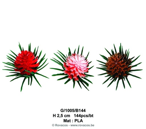 [15099902] PINE CONE COLORS ASSORTED 144 PCES