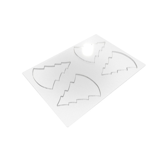 [08058197] 088245 PCB MALLEN TABLETTEN KERSTBOOM VOOR 8 STUKS 16,5X13,5CM D. 0,6CM 2 STKS ***S/CDE***