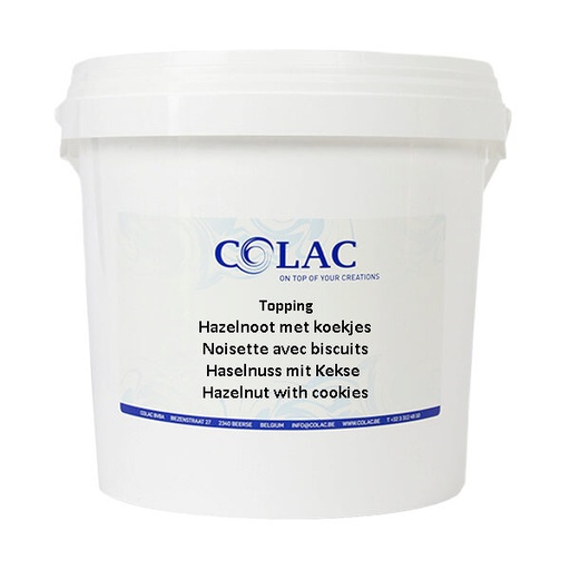 [10020064] COLAC TOPPING NOISETTE AVEC BISCUITS 5KG   (VARIEGATO BENONE AVEC BISCUIT)
