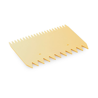 [52903212] PEIGNE A DÉCORER CANNELE DES 2 COTES EN PLASTIQUE COULEUR IVOIRE 11X7.5CM