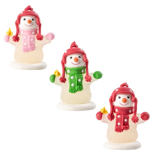 [08082137] 1015324 ASS BONHOMME DE NEIGE EN SUCRE 3D 55MM 40 PCES ***S/CDE***