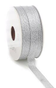 [70407841] RUBAN GAUDY ARGENTE "12 MM" BOBINE DE 50M