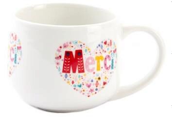 [60700509] MUG BASSE COEUR MERCI HT8CM