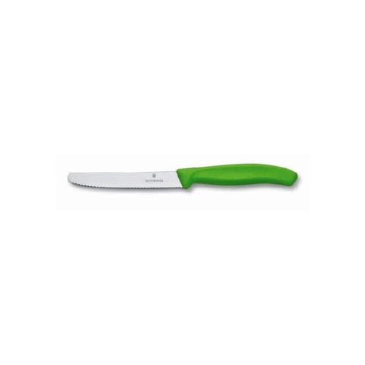 [57663217] VICTORINOX COUTEAU TABLE/TOMATES 10CM VERT BOUT ARRONDI