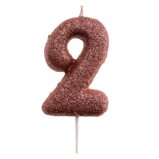 [08041512] ROSE GOLD NUMBER CANDLE N°2 7CM