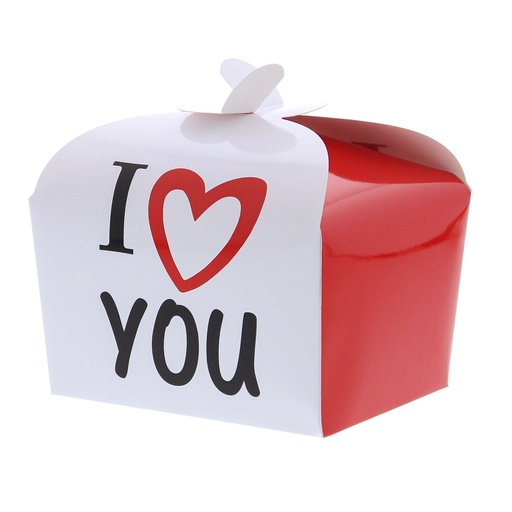 [61704107] DOOS VLINDERSLUITING I LOVE YOU 500GR 12,5X10CM HT 10,5CM 48STUKS