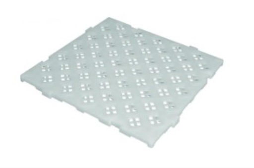 [50611025] CAILLEBOTIS ANTIDERAPANT BLANC 500X500X22MM CLIPSABLE
