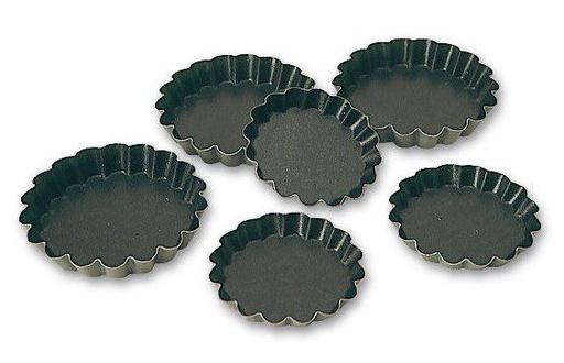 [51827298] MATFER 12 ROUND FLUTED TARTLETS D.10XH1.8CM EXOPAN