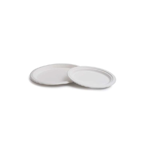 [44104319] ASSIETTE OVALE PULPE DE CANNE BLANC 32X26CM 50PCS