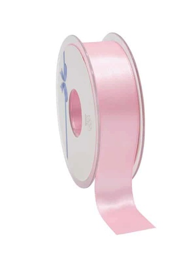 [70410063] RUBAN DOUBLE FACE SATIN ROSE 25MM X 25M