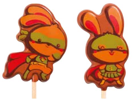 [08057857] 074164 PCB BLISTERS SUCETTES SUPER LAPIN & BÂTONSPR 45 EMPREINTES 4DESIGNS 9PCES ***S/CD***