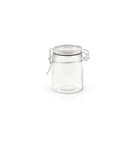 [44104098] MINI GLASS JAR 150ML WITH BLACK SILICONE SEAL