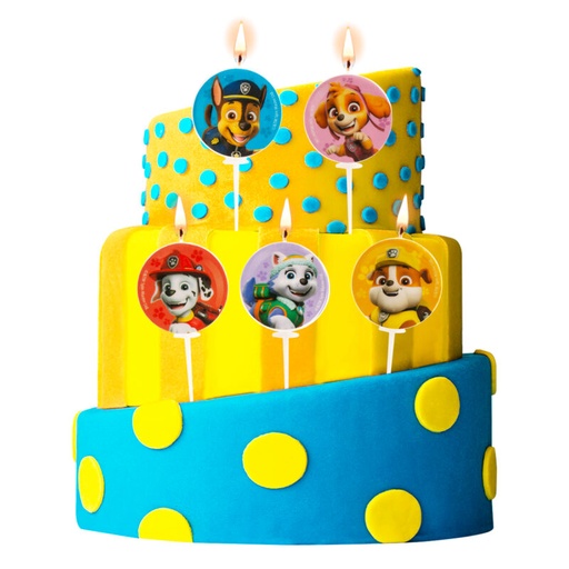 [08041084] PAW PATROL ROUND CANDLE 3CM 5 PCS