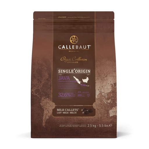 [03070225] CALLEBAUT JAVA-E4-U70 JAVA EXTRA LICHTE MELKCHOCOLADE 32.6%  KARTON VAN 4 ZAKKEN X 2,5KG=KG