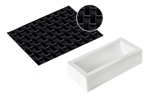 [70408696] SILIKOMART LOG MOLD KIT + VIENNA-BRICK RELIEF MAT 250 X 90 H 70MM VOLUME 1300ML