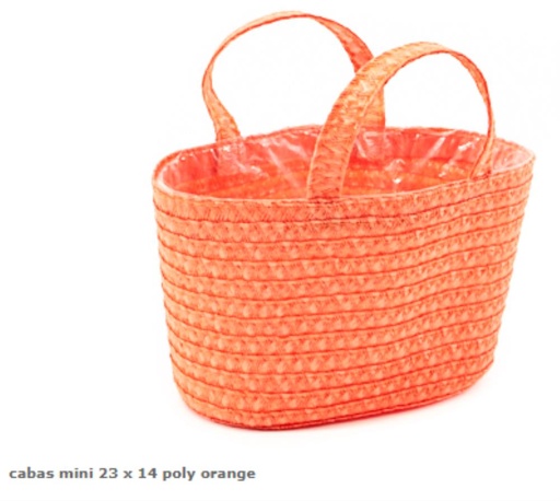[62210045] PANIER CABAS MINI 23 X 14 POLY ORANGE23 X 14 X H 14/22