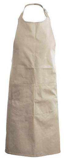 [53141044] TABLIER KARIBAN BAVETTE + POCHE BEIGEH90XL71CM POLYESTER/COTON