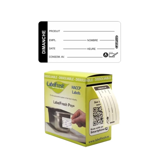 [55090927] LABELFRESH PRO 250 WATEROPLOSBARE ETIKETTEN 3X6CM ZONDAG