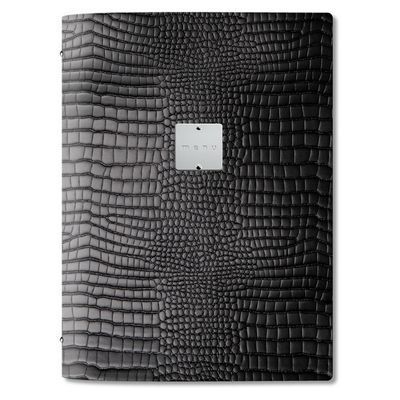 [57661355] +DAGSTYLE CARTE MENU A4 CROCO NOIR 31.5X23CM