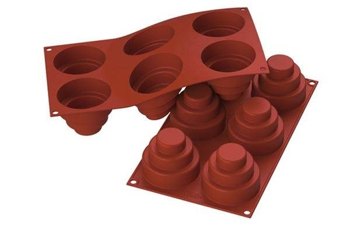 [70408285] SILIKOMART VORM ANTI-AANBAKPLAAT SF148 1/3-50°6 RONDE WONDERCAKE DIAM 75MM H 60MM 177ML