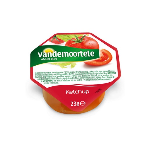[06100573] VANDEMOORTELE KETCHUPSAUS PORTIES 120 X 20ML ***ALLEEN BARCHON***