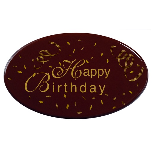 [08056923] 087063 PCB OVALES ZC  HAPPY BIRTHDAY 6,2X3,7 CM 72STKS ***OP/ORDER***
