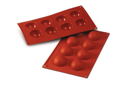 [70408191] SILIKOMART SF004 MOULE 8 DEMI-SPHERES Ø50 H 25MM  30ML ANTI-ADHESIF GN1/3 -50° À 250°