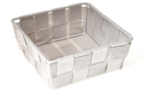 [60300257] XSM LICHTGRIJS VIERKANTE MAND VAN TOUW 15X15XH/5,5CM