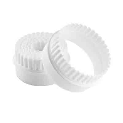 [50106015] THERMO-HAUSER SET OF 7 PLAIN DOUBLE COOKIE CUTTERS & CANNELES WHITE PLASTIC