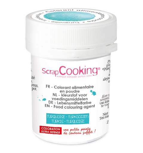 [08055642] SCRAPCOOKING KLEURSTOF ARTIFICIEEL TURQUOISE 5GR