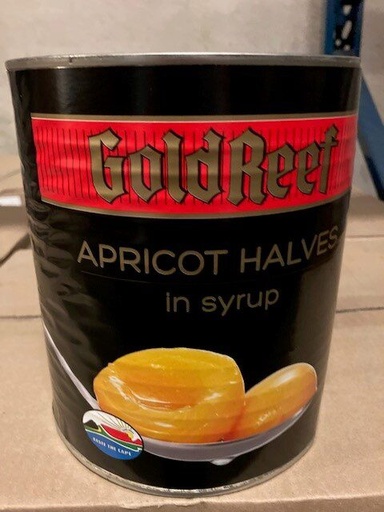 [01010041] HALVE ABRICOZEN MET SIROOP GOLD REEF 6 X 3 KG
