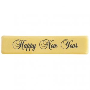 [08057592] 070471 PCB RECTANGLES CB HAPPY NEW YEAR 7X1,5 CM 70PCES ***S/CD***