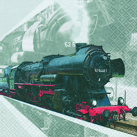 [60700807] HOME FASHION SERVIETTE 33X33CM LOCOMOTIVE 20PCS