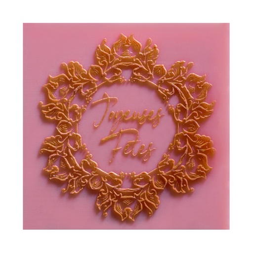 [08058047] 088200 PCB KLEURRIJKE VIERKANTEN ROZE IN RELIËF GEMAAKT VERSAILLES 4.5CM 70STKS ***S/CDE ***