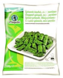[02100180] PINGUIN EPINARDS FEUILLE IQF MINI PORTIONS 2.5KG