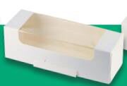 [60700630] BOITE CARTON BLANC ÉCLAIR  AVEC FENETRE 17X6XHT6CM PACKIPACK 50 PCES
