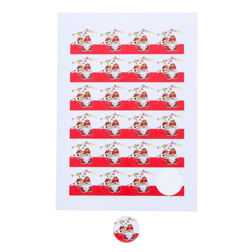 [62250639] STICKER 4CM SINT NICOLAAS EN ZWART PIET 24ST