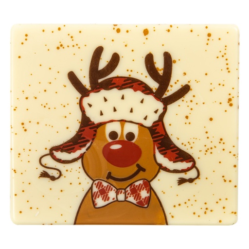 [08082120] 2014708 RUDOLPH LOG TOPPERS WITH DARK CHOCOLATE CAP 9X8CM 40 PCES ***S/CD***