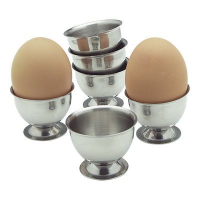 [57660410] 6-DELIGE EIERDOP, 18/8 ROESTVRIJ STAAL