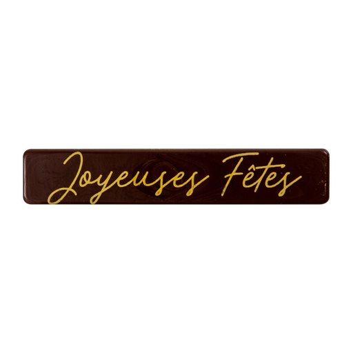 [08082182] 2015851 DONKER CHOCOLADE PLAATJE JOYEUSES FÊTES 8X1,5CM 120 STUKKEN