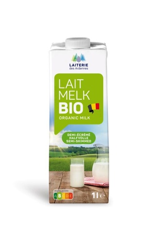 [06020352] LAITERIE DES ARDENNES ORGANIC SEMI-SKIMMED MILK SCREW CAP 6 X 1L